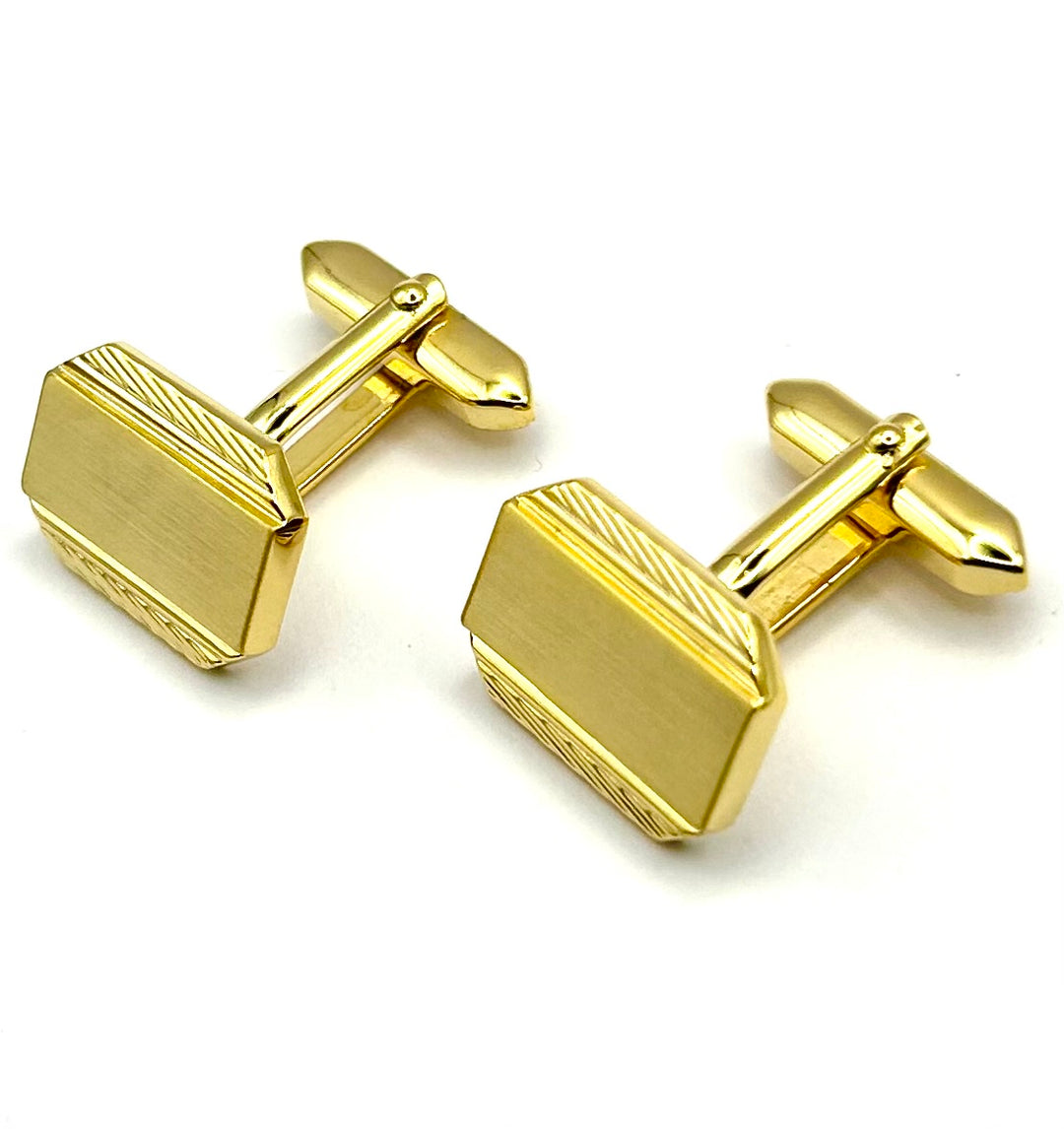 Webber Steel Gold PVD Cuff Links.