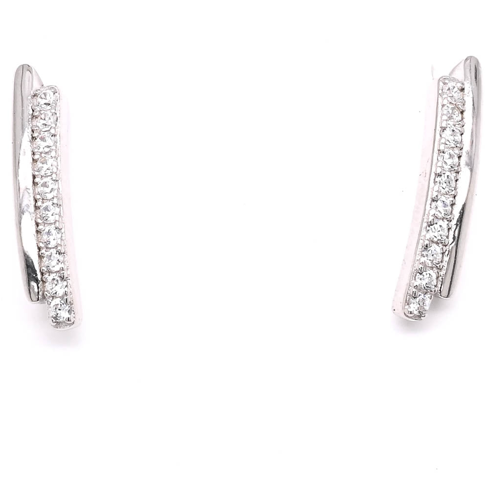 Sterling Silver C.Z Stud Earrings.