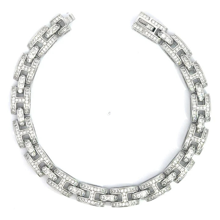 Sterling Silver 8" 8mm C.Z Bracelet.