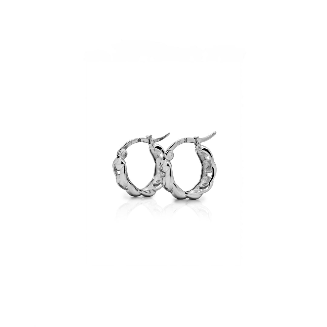 Sterling Silver 13.6mm Chunky Cuban Link Huggies