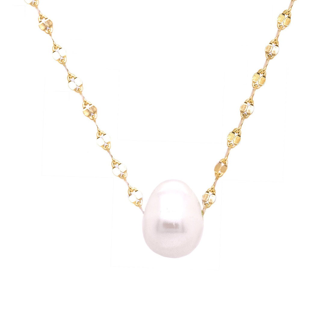 Sterling Silver 18" Buckle Chain and Pearl Necklace