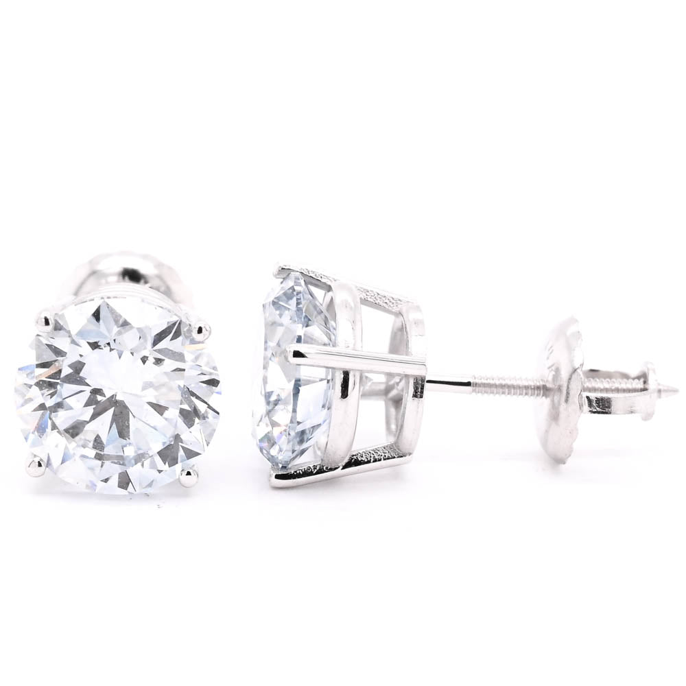 14KT White Gold 2.72CTW VS1-VS2 E-F Colour Round Brilliant Lab Grown diamond Stud Earrings.