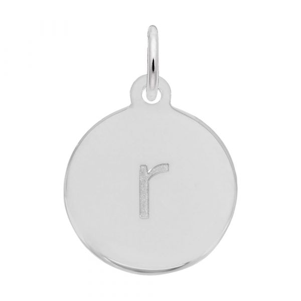 Rembrandt Sterling Silver Block Letter "r" Charm.
