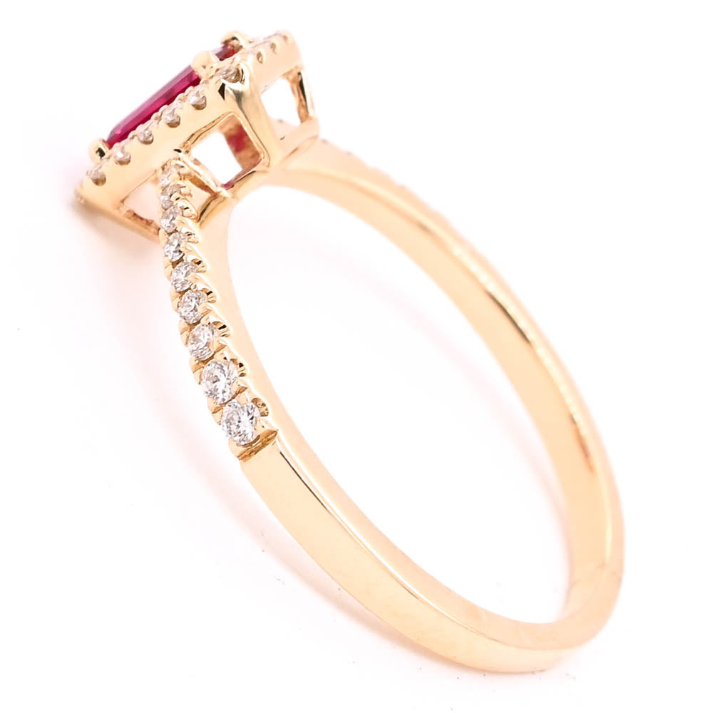 14KT Yellow Gold 0.33CT Ruby and Diamond Ring