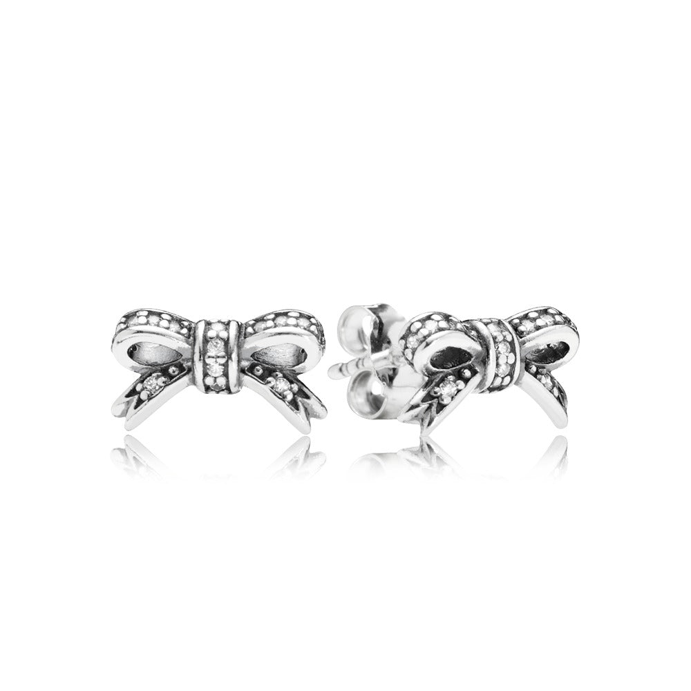 sparkling bow, clear cz