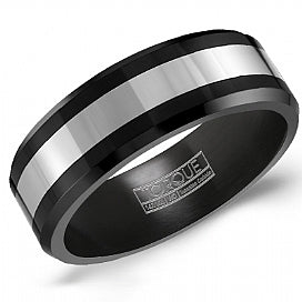 Torque Black Ceramic & Tungsten Wedding Band.