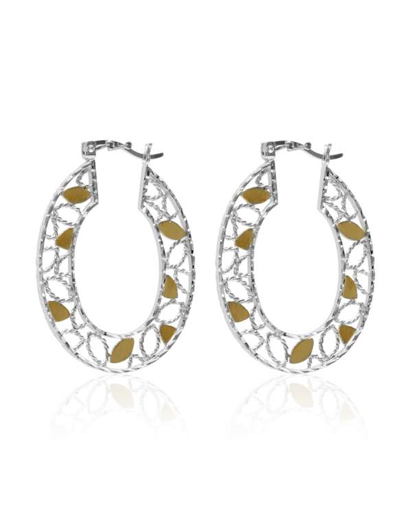 Larus Sterling Silver Filigree Hoop Earrings.