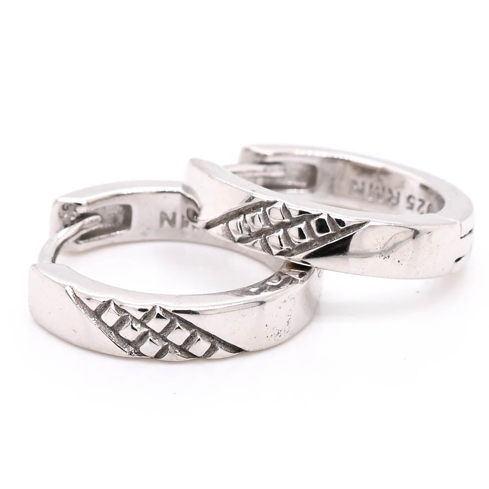 Sterling Silver 14mm Huggie Earrings.