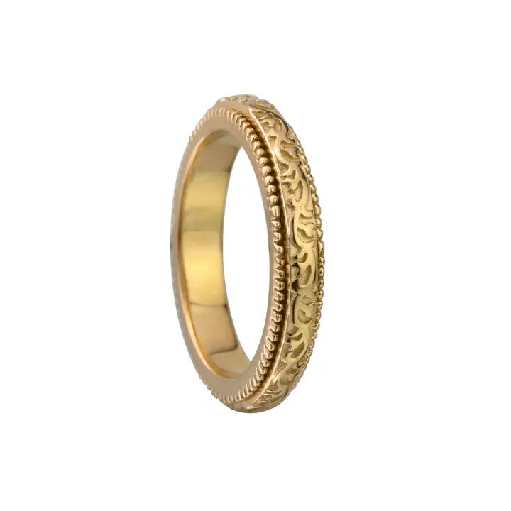Rosebud Sterling Silver Vermeil Meditatin Ring. size: 8