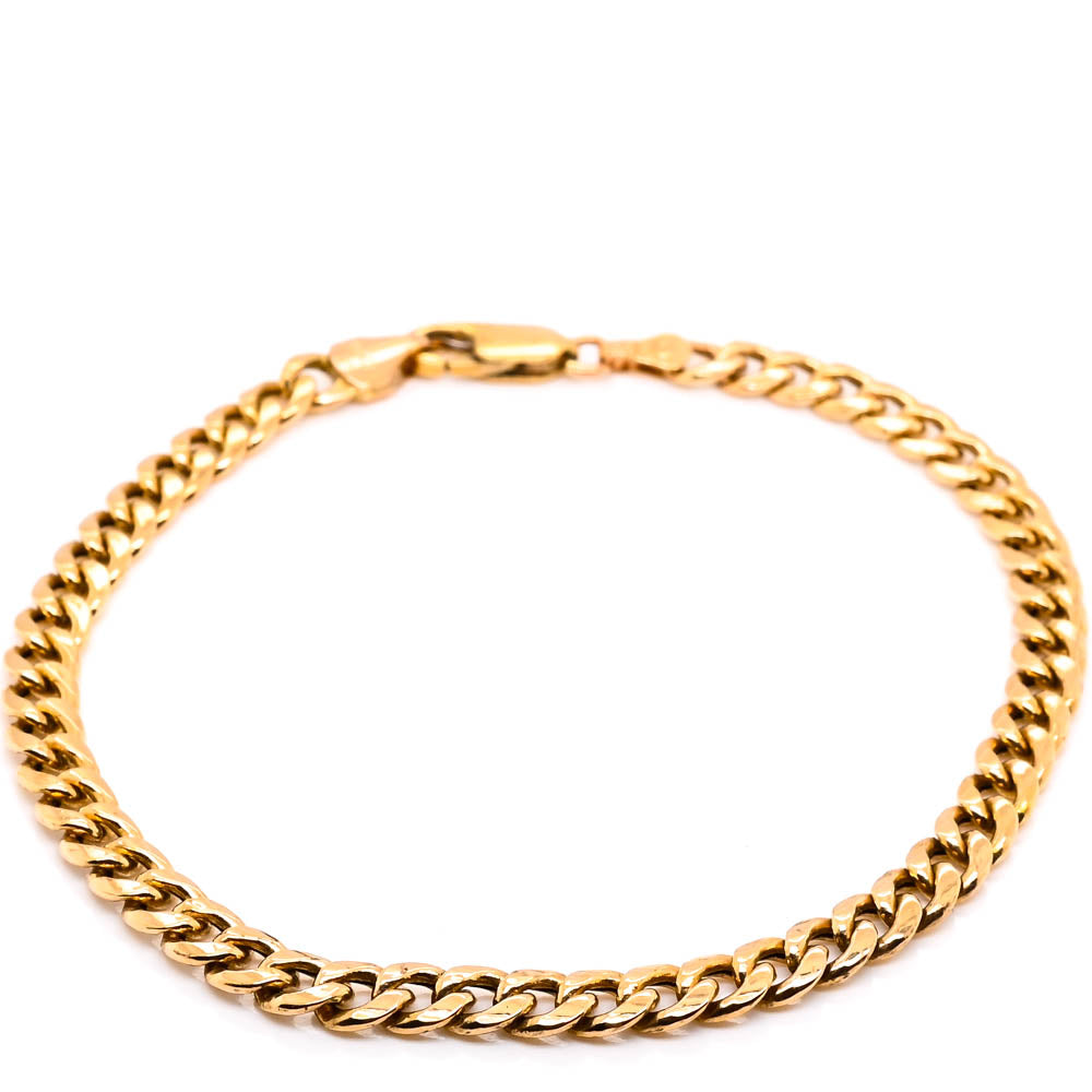 10KT Yellow Gold 7.5" 4.5mm Light Curb Link Chain.