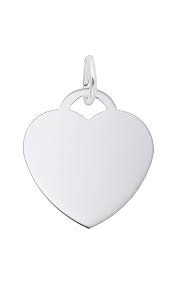 Rembrandt Sterling Silver Medium Heart Disc Charm.
