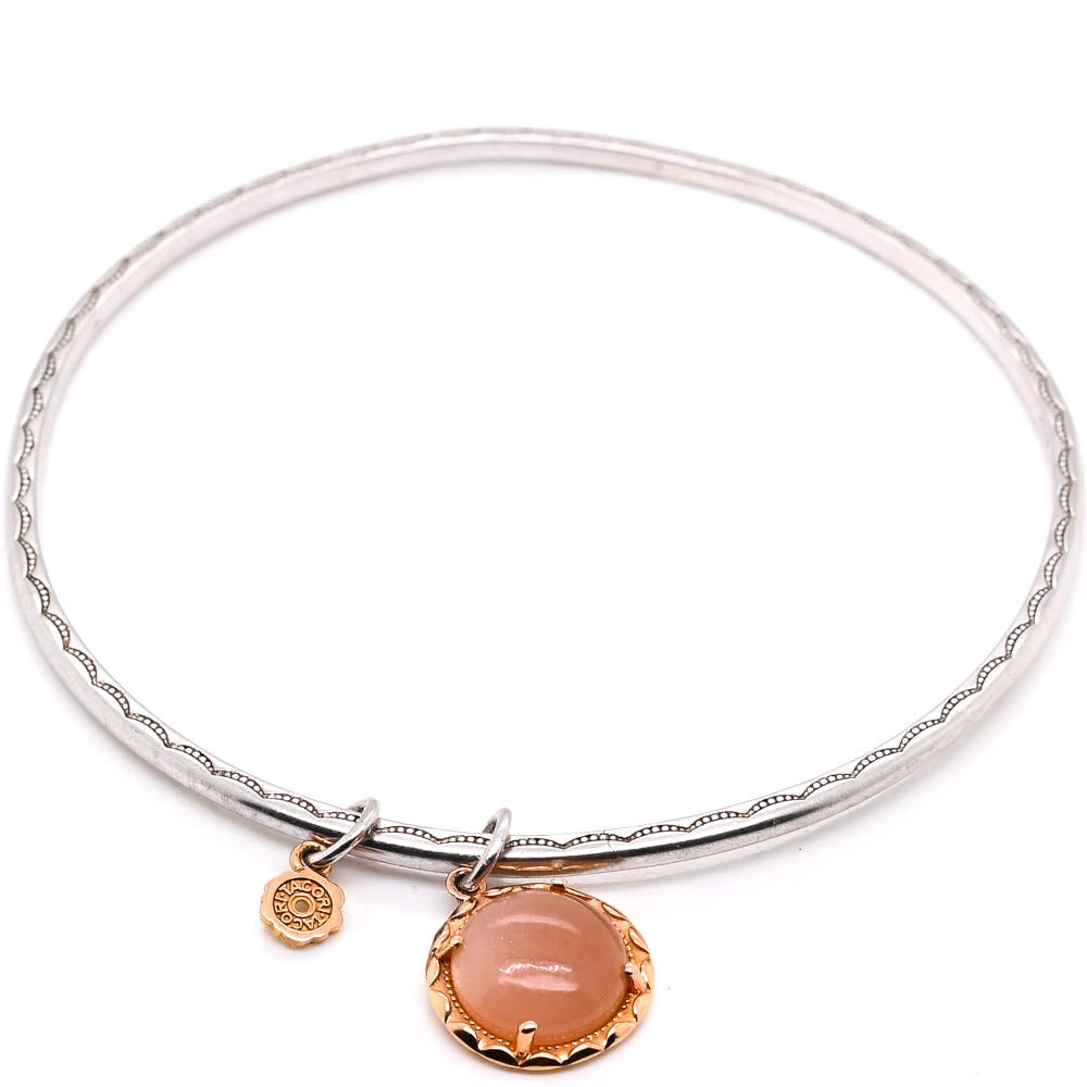 Tacori Sterling Silver 18KT Rose Gold Moon stone Bangle.