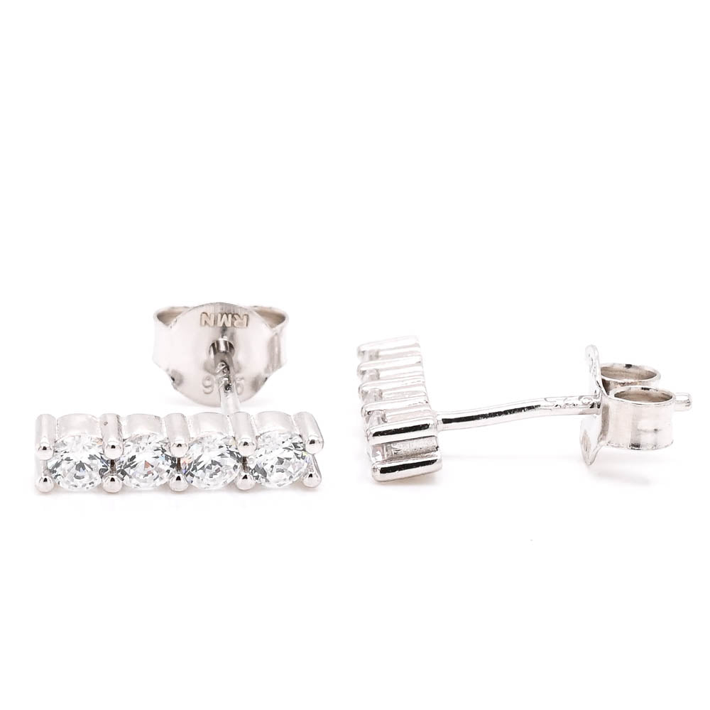 Sterling Silver C.z Stud Earrings.