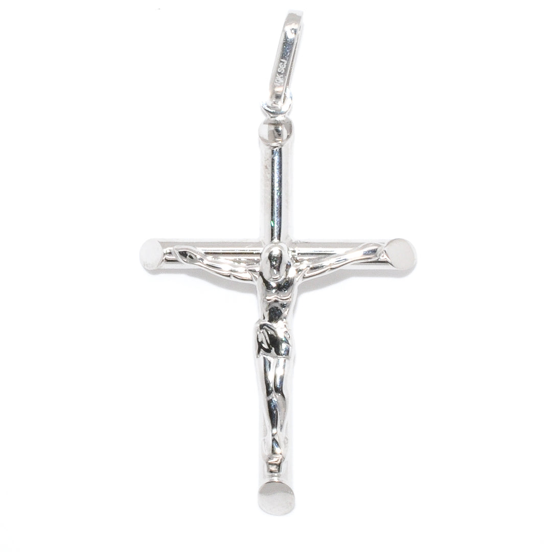 10KT White Gold 34x22MM Crucifix Pendant.