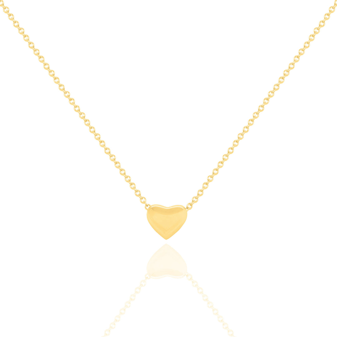 Sterling Silver 17" Puffy Heart Necklace