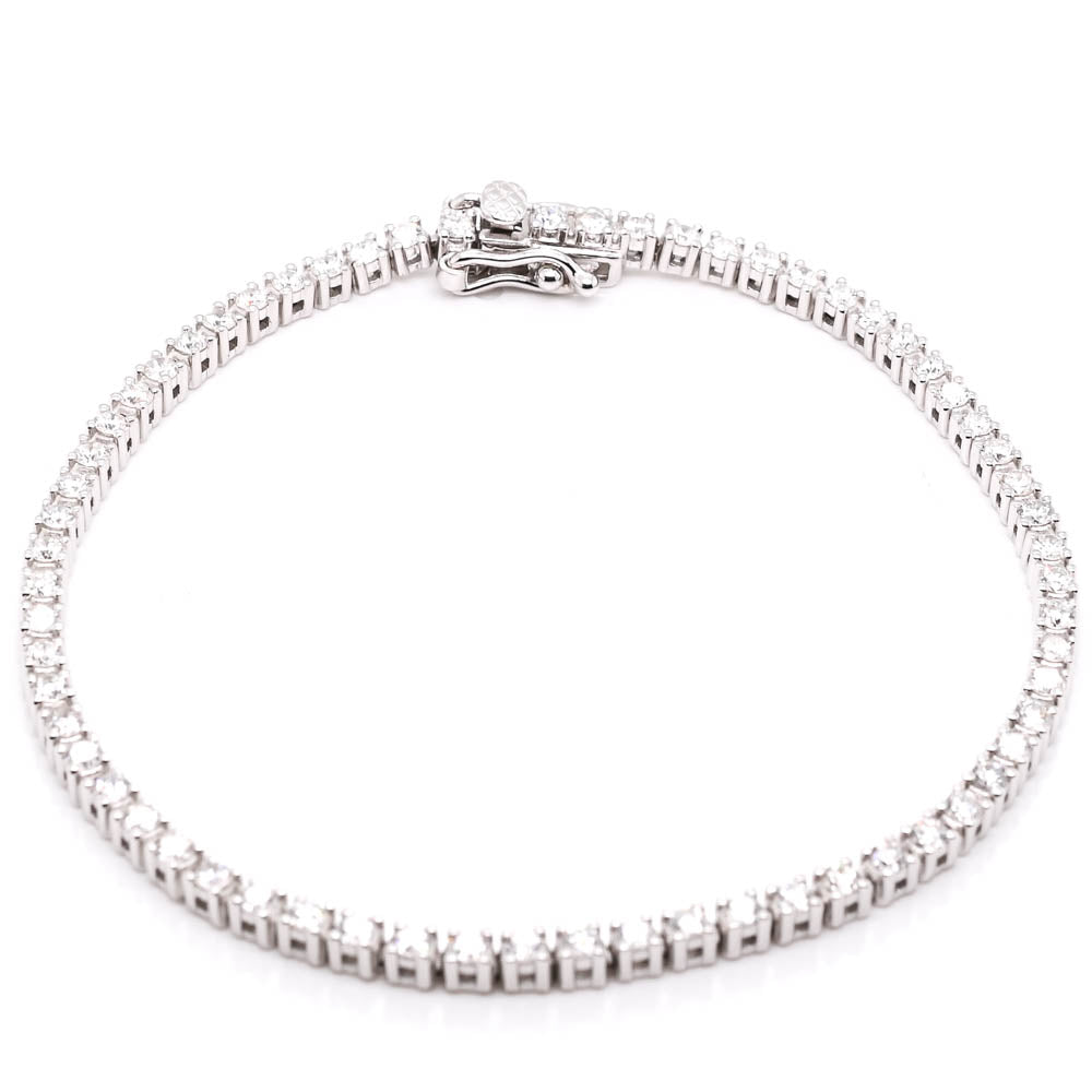 Sterling Silver 7.75" 2.50CTW LAB Created Diamond Tennis Bracelet.