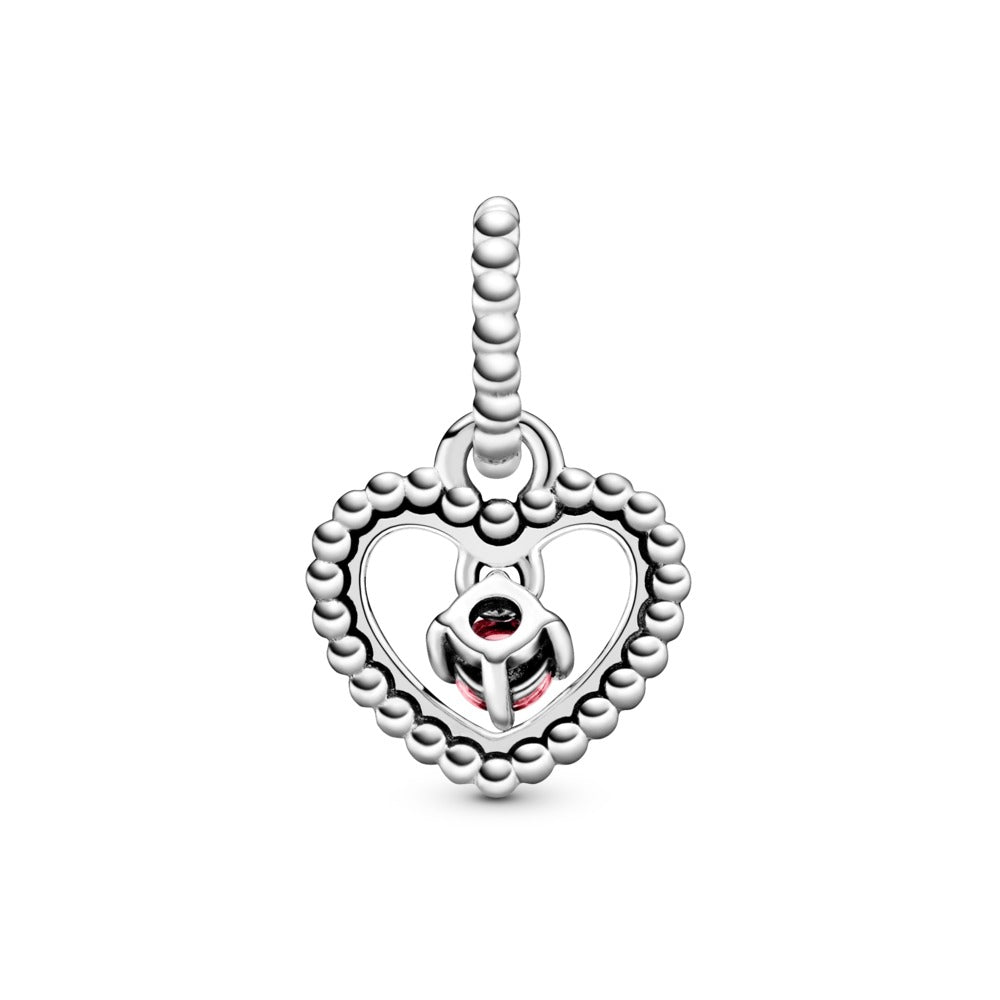 PandoraOctober Petal Pink Beaded Heart Dangle Charm