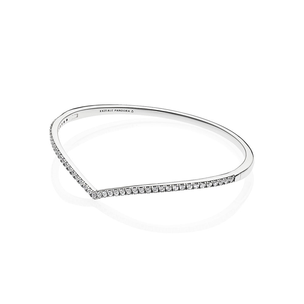 Pandora Sparkling Wishbone Bangle.