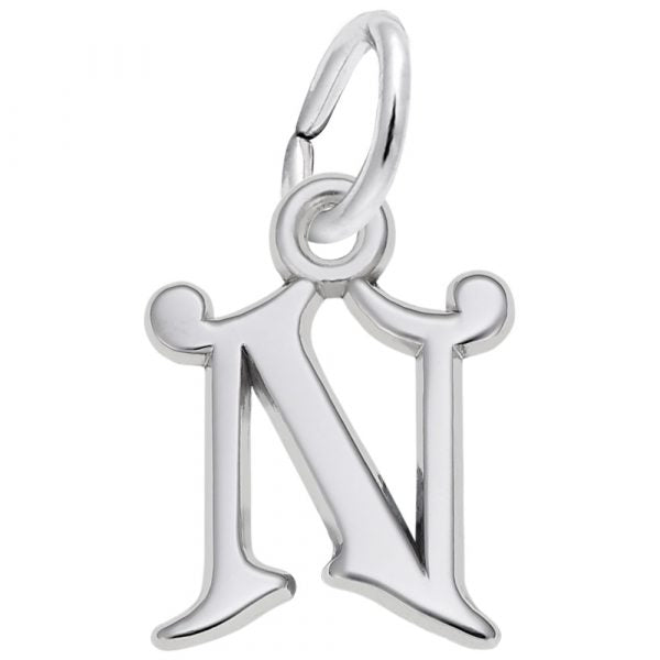 Rembrandt Sterling Silver Initial 'N' Charm.