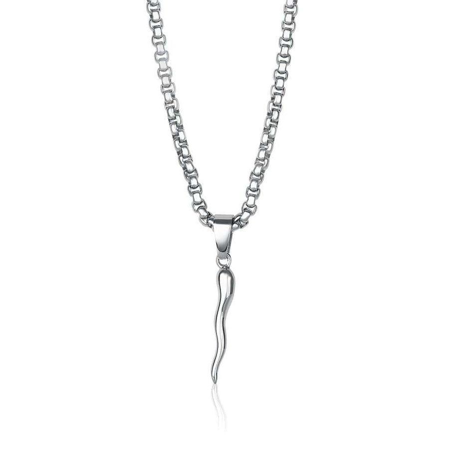 Italgem Steel 22" Medium Italian Horn Necklace.