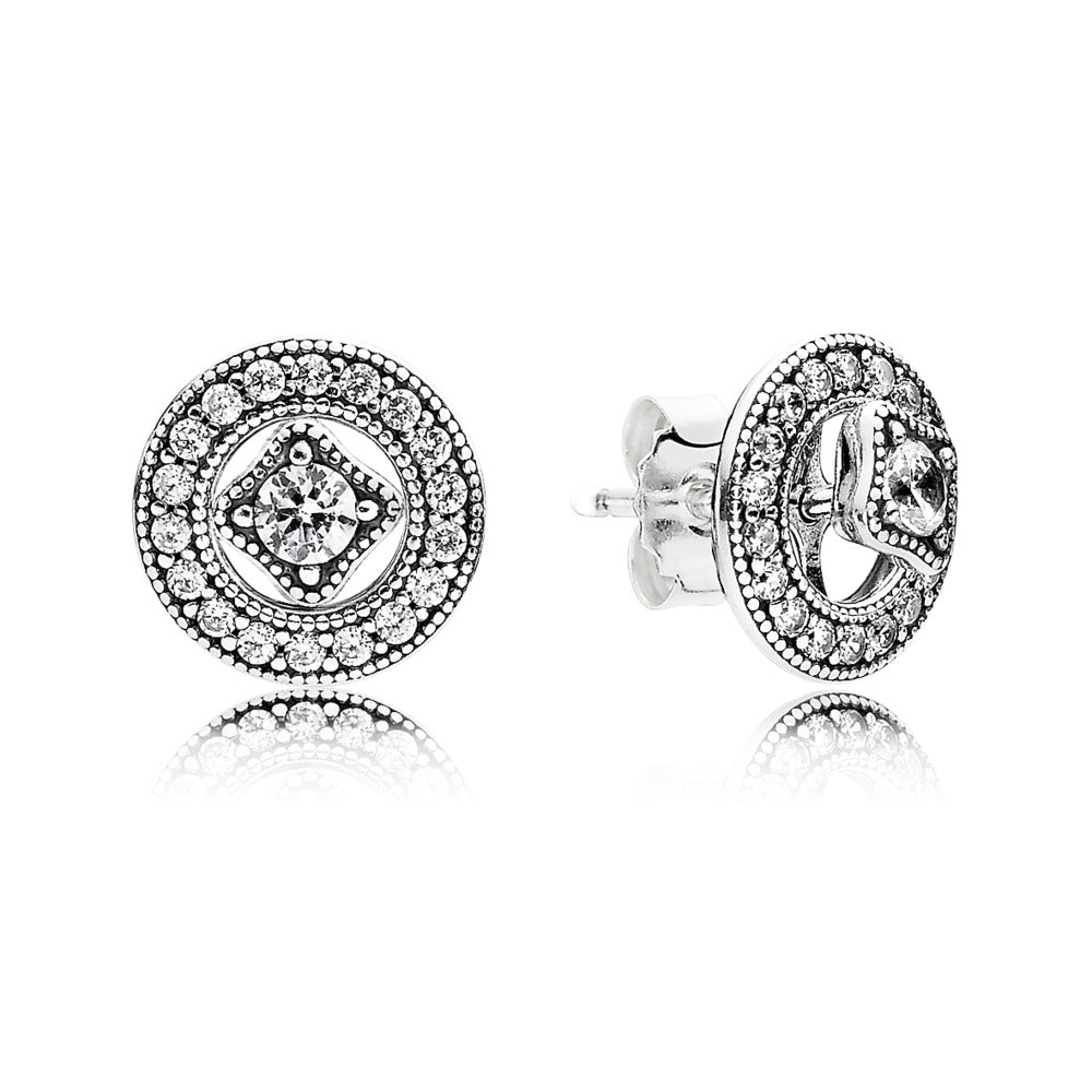 Vintage Circle Stud Earrings