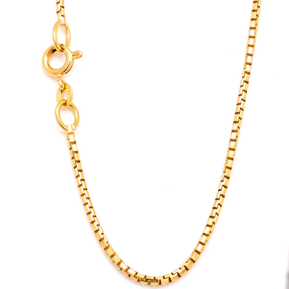 18KT Yellow Gold 20" 1.5mm Box Link Chain