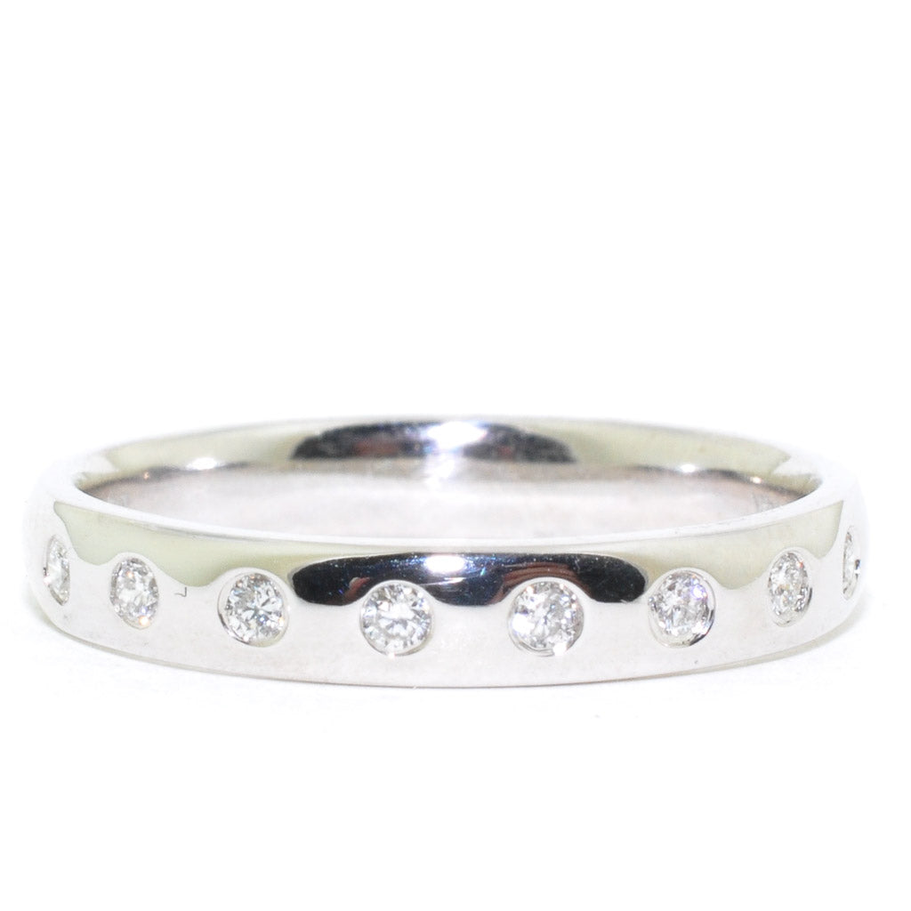 14KT White Gold 0.2CTW Diamond Wedding Band.