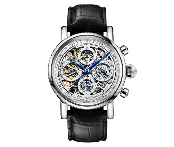 Chronoswiss Sirius 41mm Chronograph Skeleton Automatic Watch. CH-7543.1S-SI/11-2