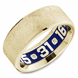 Carlex 14KT Yellow Gold 0.02CTW Diamond Wedding Band.