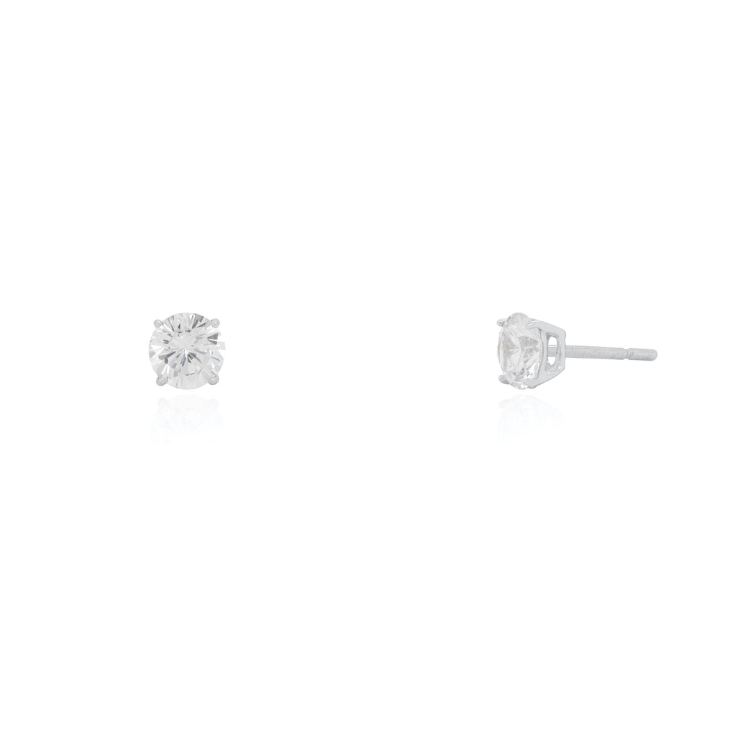 Sterling Siver CZ 5mm Stud Earrings.