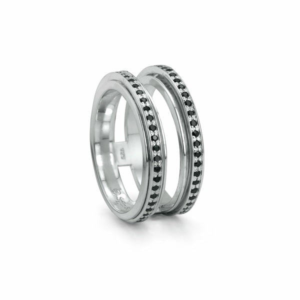 Epiphany Meditation Ring Sterling silver Black C.Z. Size: 8