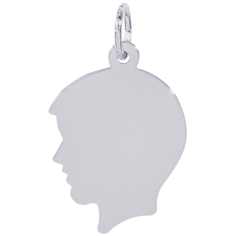 Rembrandt Sterling Silver Boys Head Charm.