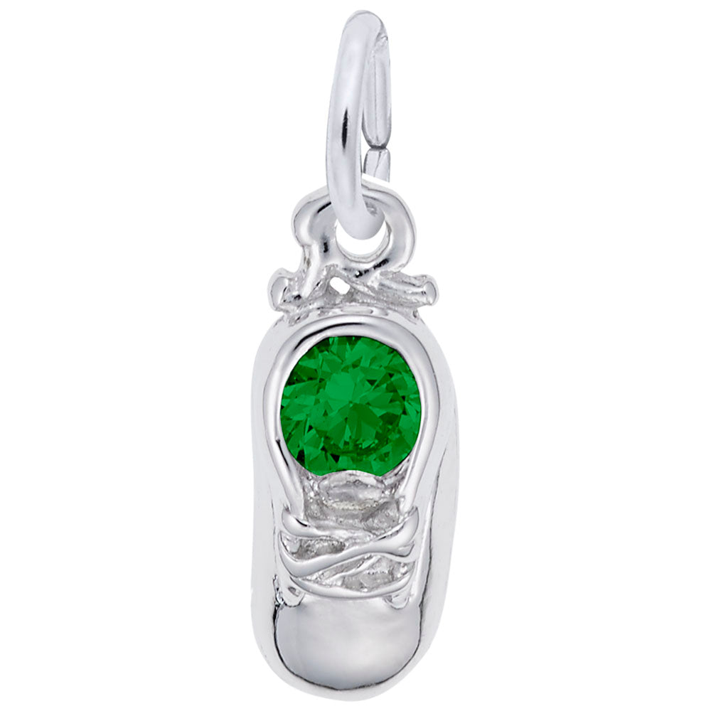 Rembrandt Sterling Baby Boot May Synthetic Stone Charm.