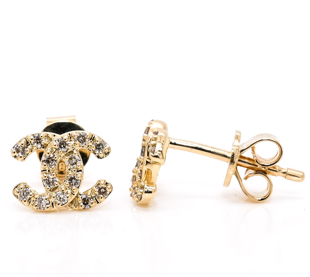 14KT Yellow Gold 0.17CTW Diamond Stud Earrings.