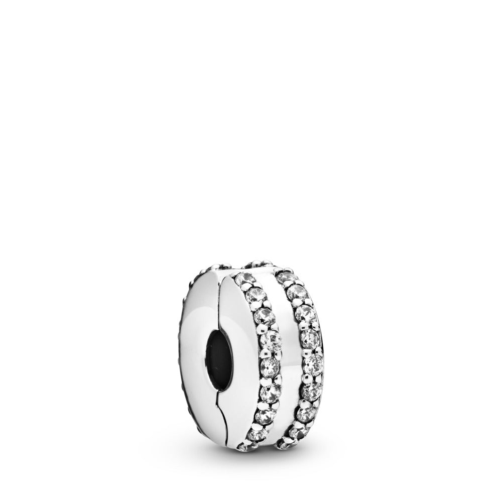 Double Lined Pave Clip Charm