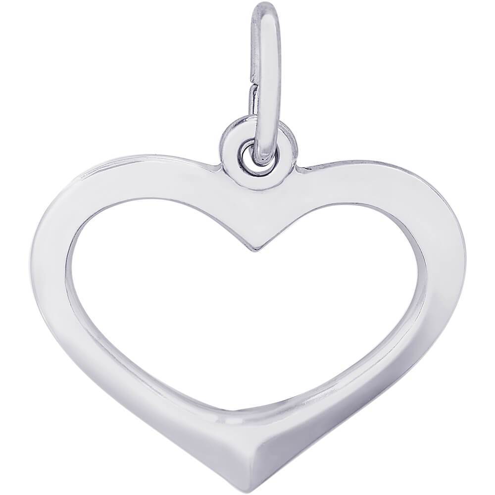 Rembrandt Sterling Silver Open Heart Charm.