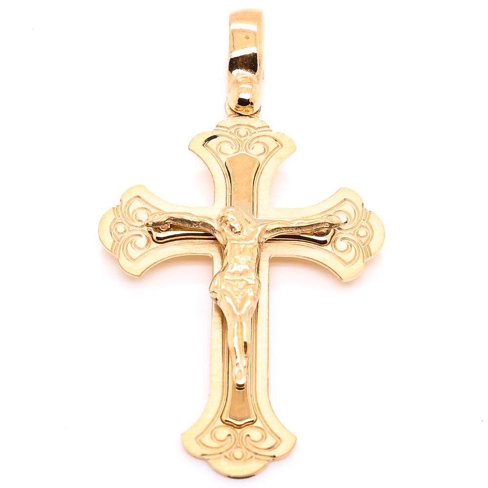 14KT Yellow Gold 39x20mm CrucifixPendant