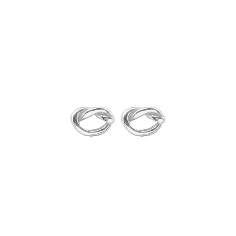 Sterling Silver Sailor's Knot Stud Earrings.