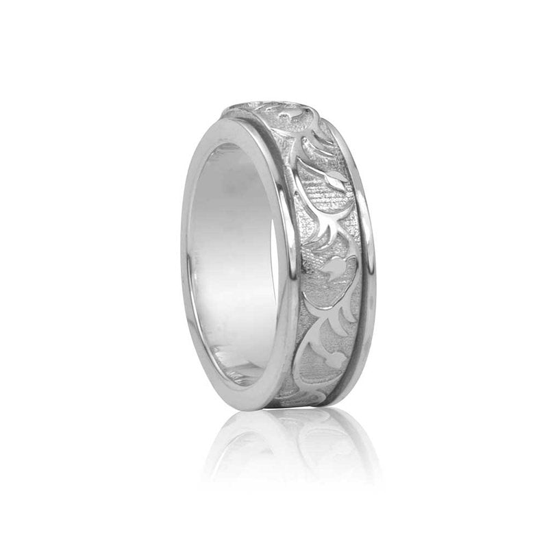 Rose Meditation Ring. Sterling Silver. Size 7.