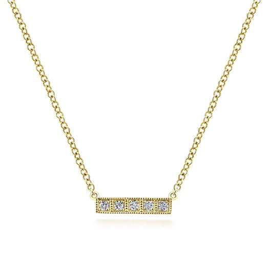 Gabriel & Co 14KT Yellow Gold 17.5" 0.05CTW Diamond Spike Necklace.