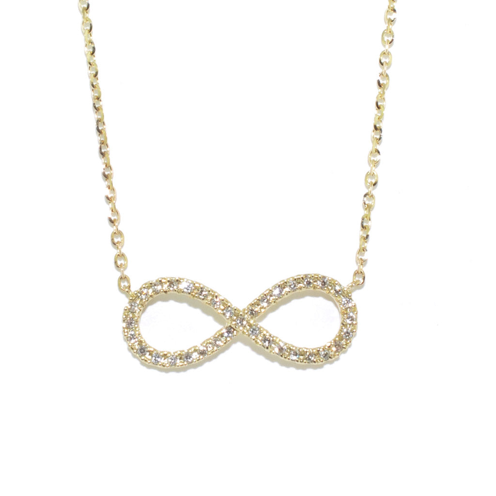 14KT Yellow Gold 18" 0.09CTW Diamond Infinity Necklace.
