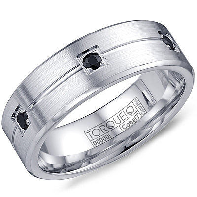 Torque Cobalt & 0.6CTW Black Sapphire Ring.