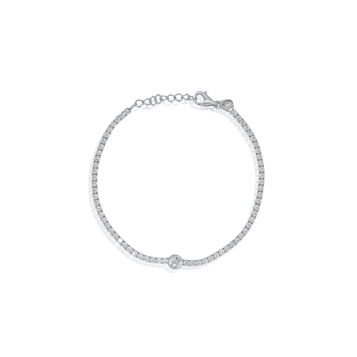 Sterling Silver 7.5" C.Z Bracelet.