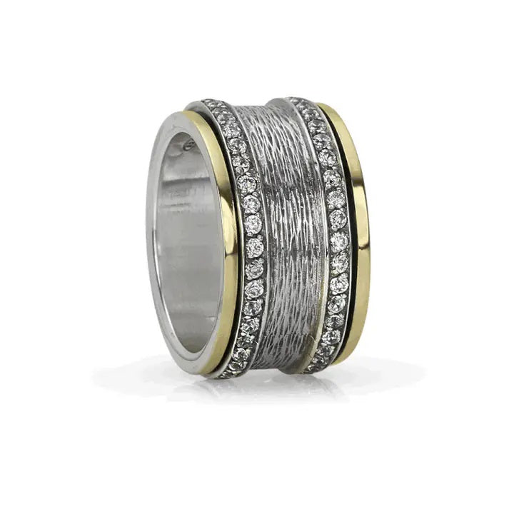 "Grace" Meditation Ring Sterling Silver 9KT Yellow Gold.