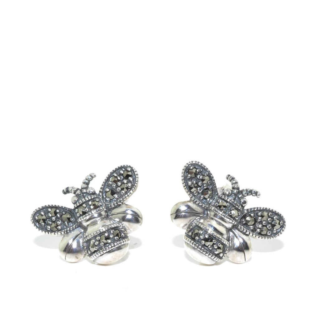 Larus Sterling Marcasite Bee Earrings.