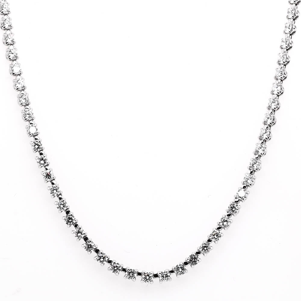 14KT White Gold 16" 8.00CTW VS2 F Colour Lab Grown Diamond Tennis Necklace.
