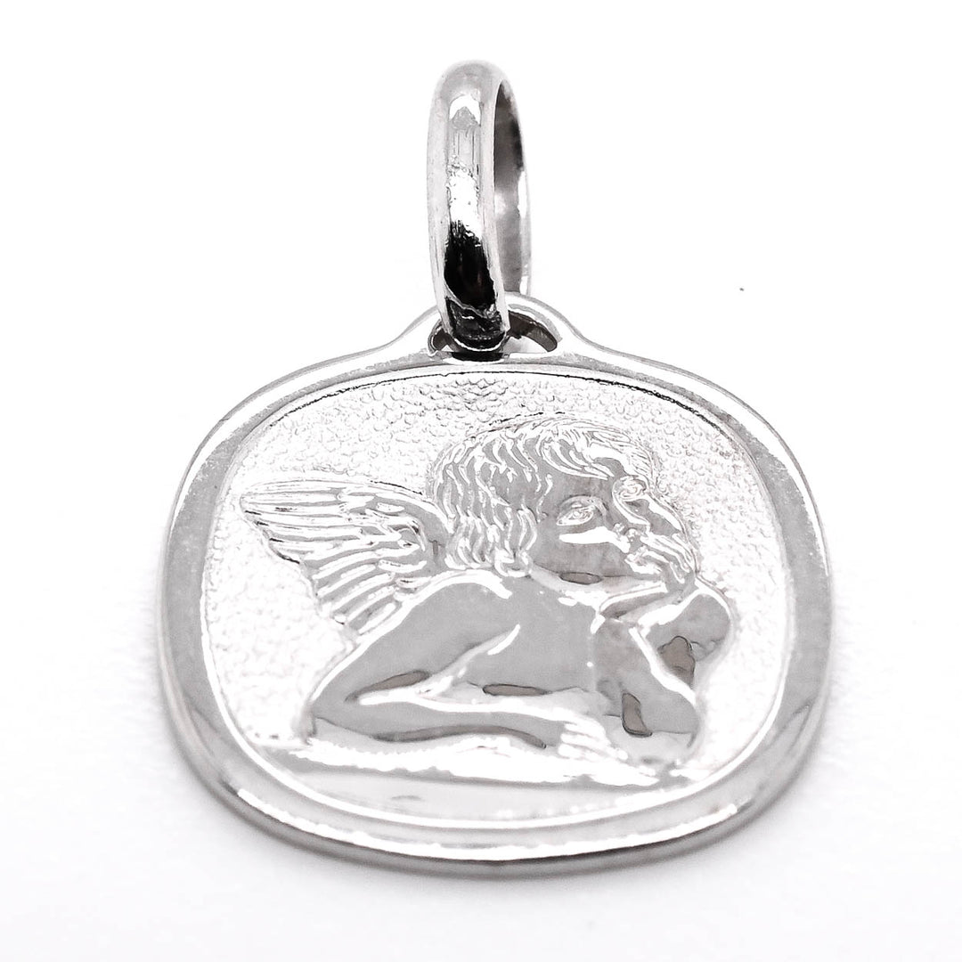 10KT White Gold 15mm Angel Pendant.