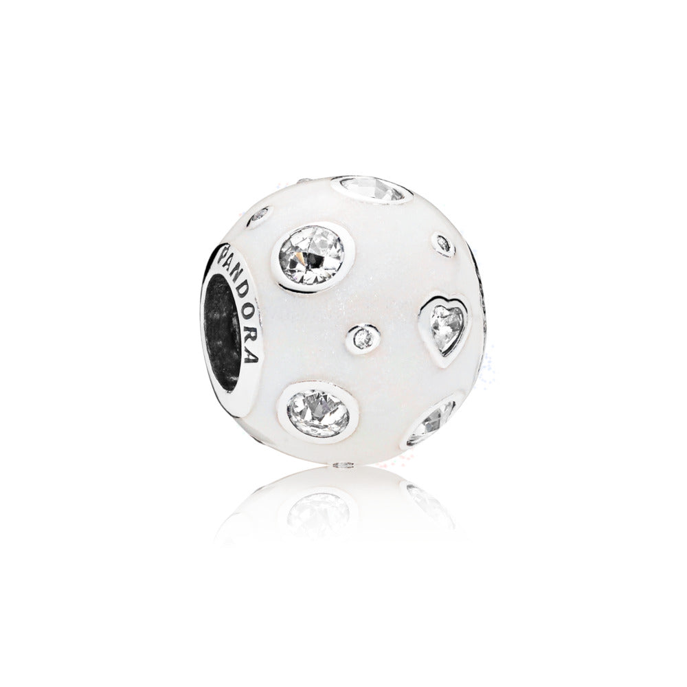 Pearlescent Dreams, Silver Enamel & Clear CZ