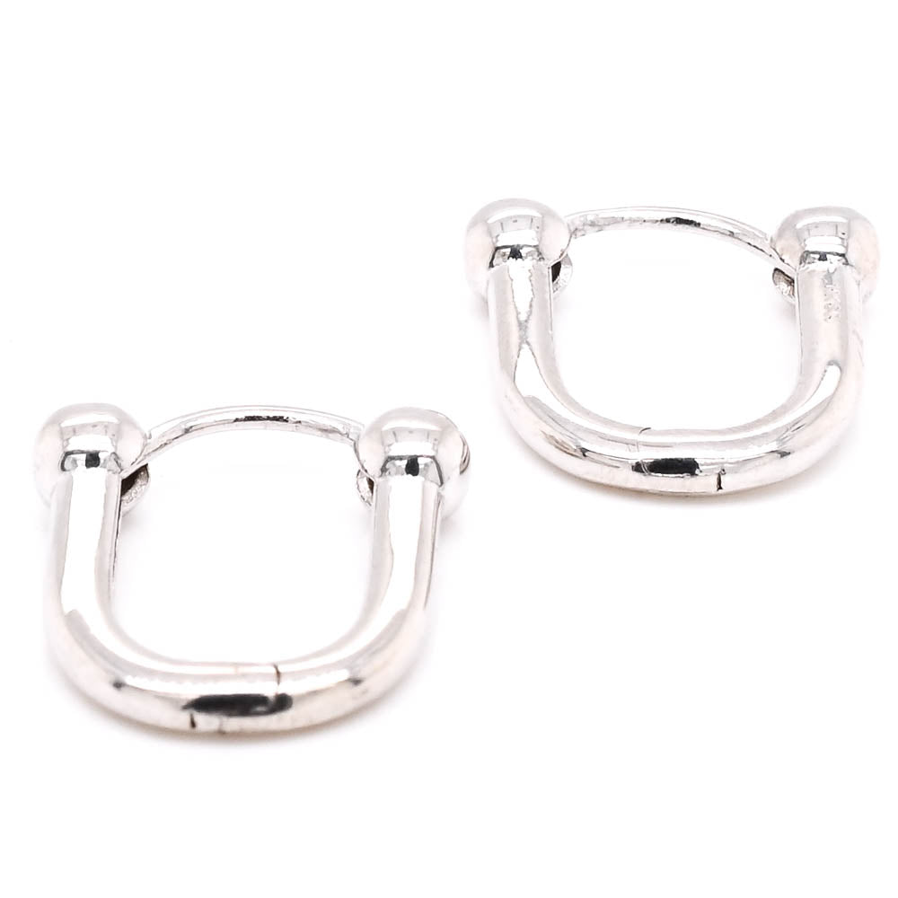 10KT White Gold Huggie Earrings.