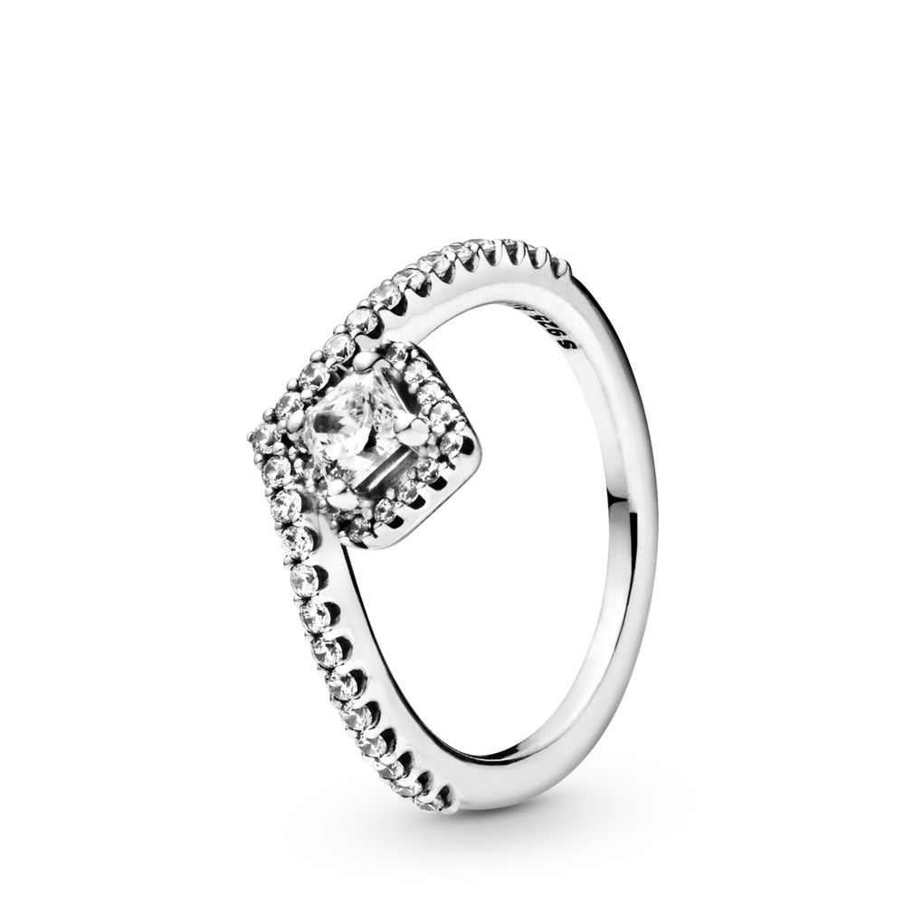 Square Sparkle Wishbone Ring - FINAL SALE